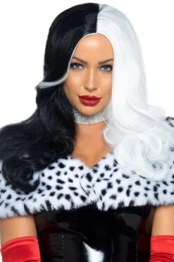 LEG AVENUE Black/White Villain Wig