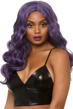 LEG AVENUE Long Wavy Purple Wig