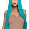 LEG AVENUE Long Straight Turquoise Wig