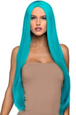 LEG AVENUE Long Straight Turquoise Wig