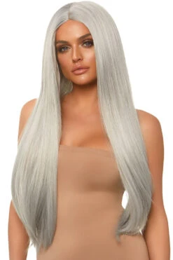 LEG AVENUE Long Straight Grey Wig