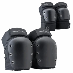 STREET KNEE/ELBOW PAD SET - OPEN BACK - BLACK